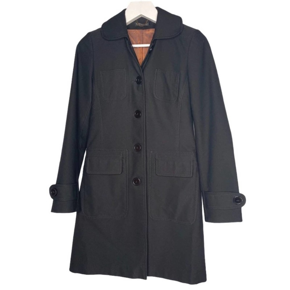 TOPSHOP Single Breasted Trench Coat Black 8